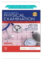 Complete Test Bank for Seidel&rsquo;s Guide to Physical Examination&colon; An Interprofessional&NewLine;Approach&comma; &vert;10th Edition&vert; by Jane W&period; Ball &vert; ISBN 978-0323761857&NewLine;&vert;All 26 Chapters Covered With Questions&NewLine;And Verified Solutions With Rationales And Case Study&period;Guaranteed 