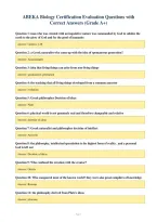 ABEKA Biology Certification Evaluation Questions with&NewLine;Correct Answers &lpar;Grade A&plus;&rpar;