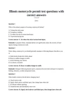 Illinois motorcycle permit test questions with correct answers