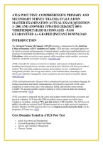 Atls Post Test&colon; Comprehensive Primary And &NewLine;Secondary Survey Trauma Evaluation &NewLine;Master Examination Actual Exam &lbrack;Question &NewLine;1- 200&rsqb; And Answers Updated 2026&sol;2027&vert; 100&percnt; &NewLine;Verified&vert;Detailed Rationales &ndash;Pass &NewLine;Guaranteed A&plus; Graded &vert;Instant Download 