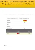 2026 PN NCLEX- Board Exam &lpar;NCSBN&rpar; with NGN&NewLine;&ndash; 150 Quiz Questions and Answers &vert; Fully Updated