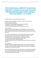 PALS Final Exam &vert; 2026&sol;2027 Actual Exam 2026&sol;2027 &vert; Complete Exam-Style Questions with Detailed Rationales &vert; 100&percnt; Verified &ndash; Pass Guaranteed &ndash; A&plus; Graded