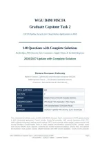 WGU D490 CAPSTONE TASKS 1-3 BUNDLE ACTUAL EXAM 2026&sol;2027 &vert; MSCIA Graduate Capstone Complete Solutions &vert; Verified Q&A &vert; Pass Guaranteed - A&plus; Graded