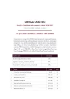 CRITICAL CARE HESI ACTUAL EXAM 2026&sol;2027 &vert; Practice Questions & Answers &vert; Test Bank Graded A &vert; Verified Rationales &vert; Pass Guaranteed - A&plus; Graded&NewLine;&NewLine;