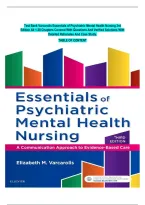 Complete Test Bank Varcarolis Essentials of Psychiatric Mental Health Nursing&vert; 3rd&NewLine;Edition&vert;ISBN&colon; 9780323389655&vert; All 28 Chapters Covered With Questions And Verified Solutions With&NewLine; Rationales And Case Study&period;Guaranteed Pass&period;