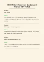 NR571 Midterm Respiratory Questions and&NewLine;Answers 100&percnt; Verified