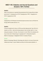 NR571 W5&colon; Diabetes and thyroid Questions and&NewLine;Answers 100&percnt; Verified