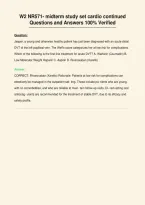 W2 NR571- midterm study set cardio continued&NewLine;Questions and Answers 100&percnt; Verified