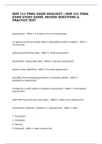 Nur 111 Final Exam 2026&sol;2027 &vert; Nur 111 Final Exam Study Guide&comma; Review Questions & Practice Test