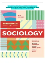 Test Bank For Essentials of Sociology 9th Edition &vert;By Giddens&comma; Duneier&comma; Appelbaum & Carr &vert; All 1-16 Chapters Covered With Questions And Verified Solutions With Detailed Rationales And Case Studies&period;