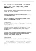 Bio 140 Final Exam 2026&sol;2027 &vert; Bio 140 Final Exam Study Guide&comma; Review Questions & Practice Test