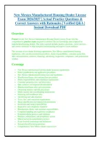 NEW MEXICO MANUFACTURED HOUSING DEALER ALL-IN-ONE PACKAGE DEAL &vert; 3 FULL PRACTICE EXAMS&comma; 450&plus; PSI-ALIGNED QUESTIONS&comma; BONDING & WARRANTY MATRICES &mdash; 100&percnt; VERIFIED