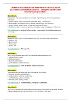 CHIMA NCE EXAMINATION TEST UPDATED ACTUAL Exam&NewLine;Questions and CORRECT Answers &vert; Complete Certification&NewLine;Review Guide &vert; Grade A&plus;