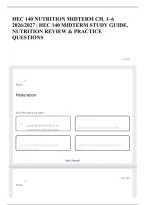 Hec 140 Nutrition Midterm Ch&period; 1&ndash;6 2026&sol;2027 &vert; Hec 140 Midterm Study Guide&comma; Nutrition Review & Practice Questions