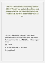 Chamberlain University NR 507 Advanced Pathophysiology Final Exam Practice Questions and Answers &lpar;100&percnt; Verified Solutions&comma; 2026&sol;2027 Update&comma; Graded A&plus;&rpar;