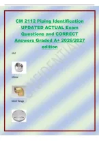 CM 2112 Piping Identification&NewLine;UPDATED ACTUAL Exam&NewLine;Questions and CORRECT&NewLine;Answers Graded A&plus; 2026&sol;2027&NewLine;edition