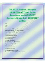 CM 4221 Project Lifecycle&NewLine;UPDATED ACTUAL Exam&NewLine;Questions and CORRECT&NewLine;Answers Graded A&plus; 2026&sol;2027&NewLine;edition&NewLine;1&percnt;&NewLine;15&percnt;&NewLine;25&percnt;&NewLine;Construction R&D &equals; &lowbar;&lowbar; of industry's gross revenue&NewLine;Electronics R&D &equals; &lowbar;&lowbar; of gross revenue&NewLine;Manufacturing R&D &equals; &lowbar;&lowbar; of gross revenu