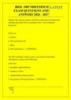 Biol 1009 Midterm Ii &NewLine;Exam Questions And &NewLine;Answers 2026 - 2027