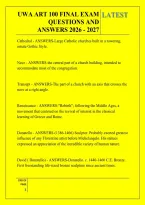 Uwa Art 100 Final Exam &NewLine;Questions And &NewLine;Answers 2026 - 2027 