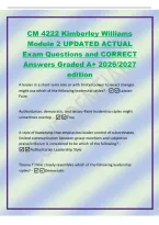 CM 4222 Kimberley Williams&NewLine;Module 2 UPDATED ACTUAL&NewLine;Exam Questions and CORRECT&NewLine;Answers Graded A&plus; 2026&sol;2027&NewLine;edition&NewLine;A leader in a short-term role or with limited power to enact changes&NewLine;might use which of the following leadership styles&quest; - LaissezFaire