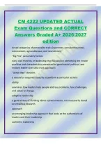 CM 4222 UPDATED ACTUAL&NewLine;Exam Questions and CORRECT&NewLine;Answers Graded A&plus; 2026&sol;2027&NewLine;edition&NewLine;broad categories of personality traits &lpar;openness&comma; conscientiousness&comma;&NewLine;extraversion&comma; agreeableness&comma; and neuroticism&rpar;&NewLine;"Big Five" personality factors&NewLine;early trai