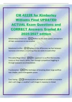 CM 4222E for Kimberley&NewLine;Williams Final UPDATED&NewLine;ACTUAL Exam Questions and&NewLine;CORRECT Answers Graded A&plus;&NewLine;2026&sol;2027 edition&NewLine;Relationship Dimension -Refers to the participants' perceptions&NewLine;of their connection to one another&NewLine;Relational Conflict -Refers to