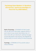 Introductory Psychology Modules 1-5 Comprehensive Exam Pack&colon; High-Yield Practice Questions&comma; Verified Answers&comma; and Proven Test Strategies &lpar;2026 Edition&comma; Graded A&plus;&rpar;
