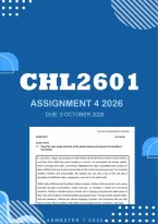 CHL2601 Assignment 4 2026 Portfolio &vert; Distinction - Due 8 October 2026
