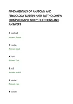 Fundamentals Of Anatomy And&NewLine;Physiology Martini Nath Bartholomew&NewLine;Comprehensive Study Questions And&NewLine;Answers