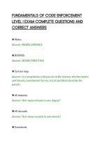 Fundamentals Of Code Enforcement&NewLine;Level I Exam Complete Questions And&NewLine;Correct Answers