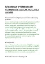 Fundamentals Of Nursing Exam 1&NewLine;Comprehensive Questions And Correct&NewLine;Answers&NewLine;