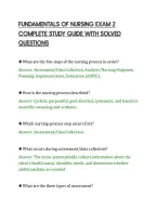 Fundamentals Of Nursing Exam 2&NewLine;Complete Study Guide With Solved&NewLine;Questions&NewLine;