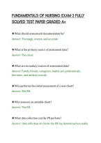 Fundamentals Of Nursing Exam 2 Fully&NewLine;Solved Test Paper Graded A&plus;&NewLine;