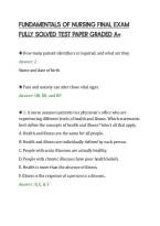 Fundamentals Of Nursing Final Exam&NewLine;Fully Solved Test Paper Graded A&plus;&NewLine;