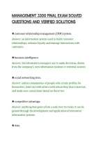 Management 3300 Final Exam Solved&NewLine;Questions And Verified Solutions
