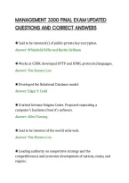 Management 3300 Final Exam Updated&NewLine;Questions And Correct Answers&NewLine;