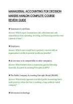 Managerial Accounting For Decision&NewLine;Makers Hanlon Complete Course&NewLine;Review Guide