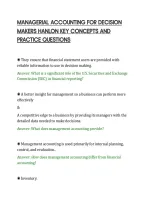 Managerial Accounting For Decision&NewLine;Makers Hanlon Key Concepts And&NewLine;Practice Questions&NewLine;