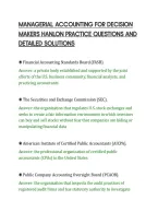 Managerial Accounting For Decision&NewLine;Makers Hanlon Key Concepts And&NewLine;Practice Questions&NewLine;