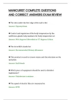 Manicurist Complete Questions&NewLine;And Correct Answers Exam Review