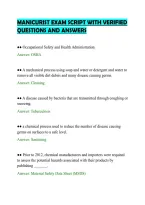 Manicurist Exam Script With Verified&NewLine;Questions And Answers&NewLine;