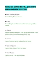 Mar 3400 Exams Set Full Questions&NewLine;And Complete Solutions