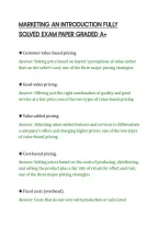 Marketing An Introduction Fully&NewLine;Solved Exam Paper Graded A&plus;