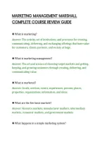 Marketing Management Marshall&NewLine;Complete Course Review Guide&NewLine;