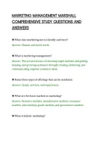Marketing Management Marshall&NewLine;Comprehensive Study Questions And&NewLine;Answers