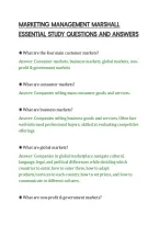 Marketing Management Marshall&NewLine;Essential Study Questions And Answers&NewLine;