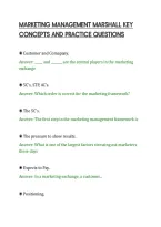Marketing Management Marshall Key&NewLine;Concepts And Practice Questions&NewLine;
