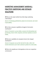 Marketing Management Marshall&NewLine;Practice Questions And Detailed&NewLine;Solutions&NewLine;