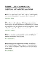 Marriott Certification Actual&NewLine;Questions With Verified Solutions&NewLine;