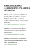 Maryville Nurs 612 Exam 1&NewLine;Comprehensive Test Paper Questions&NewLine;And Solutions